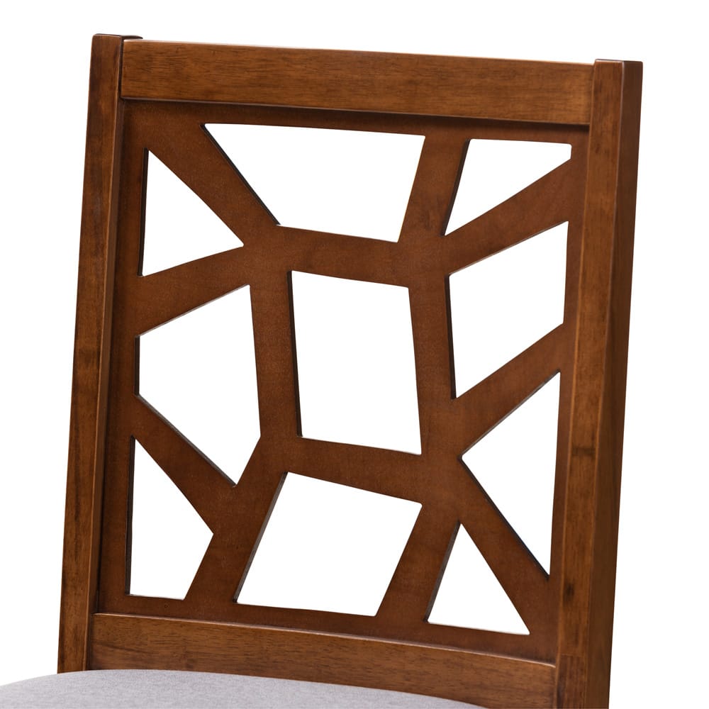 Baxton Studio - Abilene Set of 2 Dining Chairs in Grey/Walnut Brown - RH3010C-Walnut/Grey-DC view 4