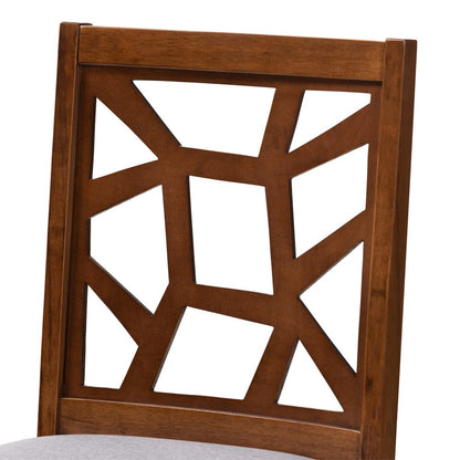 Baxton Studio - Abilene Set of 2 Dining Chairs in Grey/Walnut Brown - RH3010C-Walnut/Grey-DC view 4