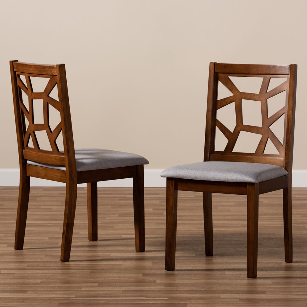 Baxton Studio - Abilene Set of 2 Dining Chairs in Grey/Walnut Brown - RH3010C-Walnut/Grey-DC view 6
