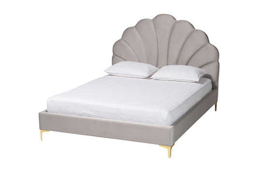 Baxton Studio - Acosta Queen Size Bed - CF9434-Light Grey-Queen view 1