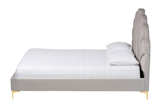 Baxton Studio - Acosta Queen Size Bed - CF9434-Light Grey-Queen view 2