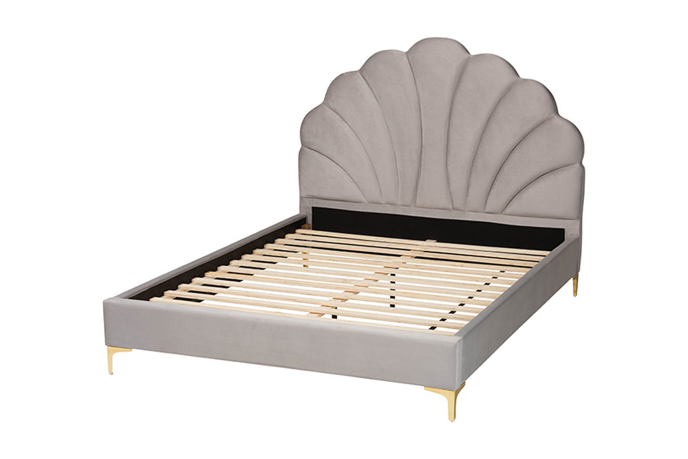 Baxton Studio - Acosta Queen Size Bed - CF9434-Light Grey-Queen view 3
