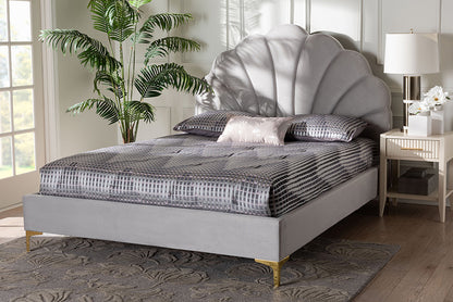 Baxton Studio - Acosta Queen Size Bed - CF9434-Light Grey-Queen view 5