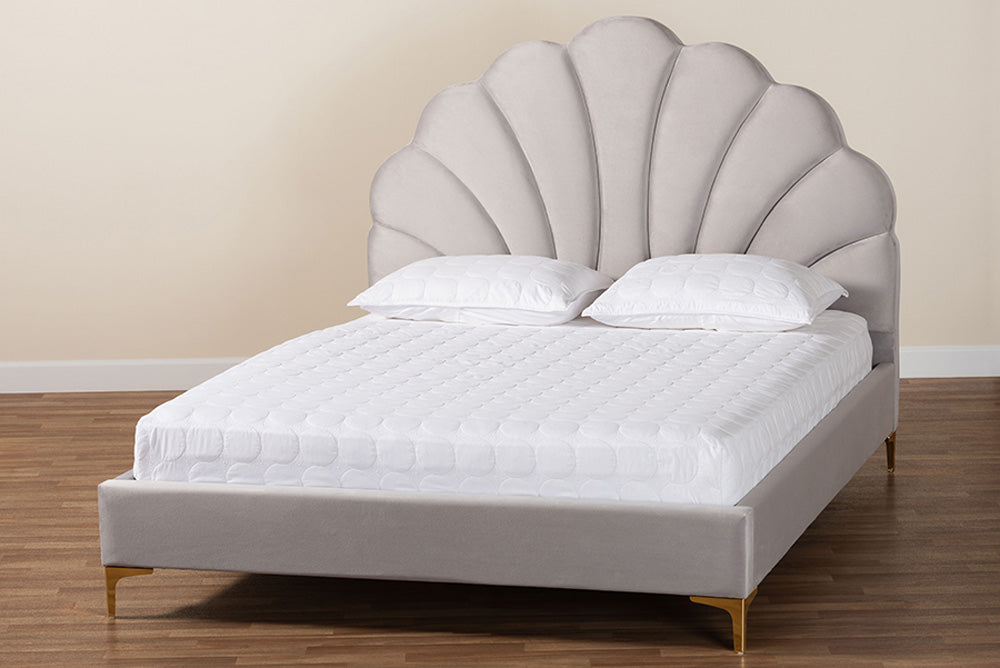 Baxton Studio - Acosta Queen Size Bed - CF9434-Light Grey-Queen view 8