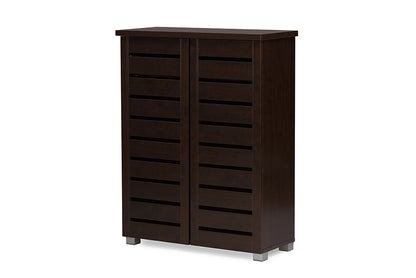 Baxton Studio - Adalwin Shoe Cabinet in Dark Brown - SC863522-Wenge view 1