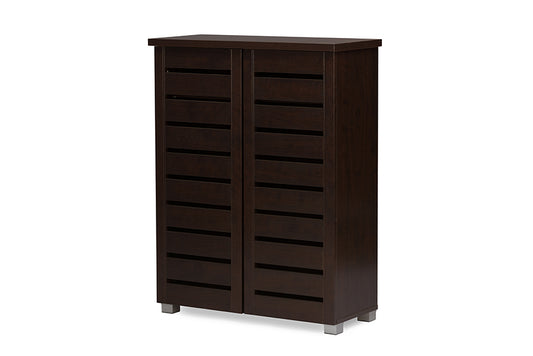 Baxton Studio - Adalwin Shoe Cabinet in Dark Brown - SC863522-Wenge view 1