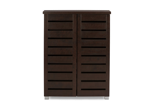 Baxton Studio - Adalwin Shoe Cabinet in Dark Brown - SC863522-Wenge view 2