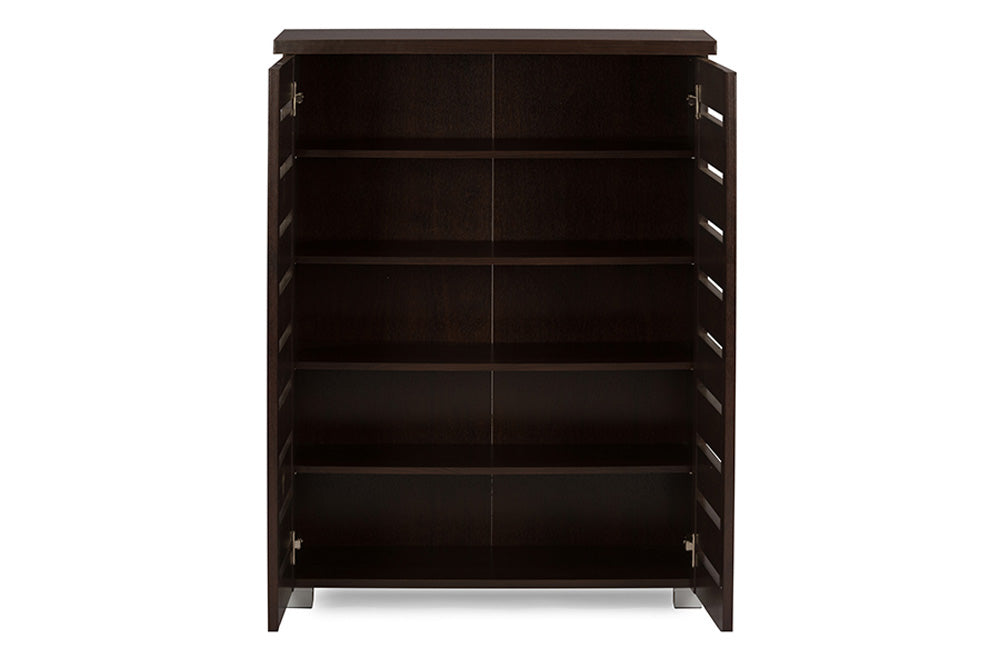 Baxton Studio - Adalwin Shoe Cabinet in Dark Brown - SC863522-Wenge view 3