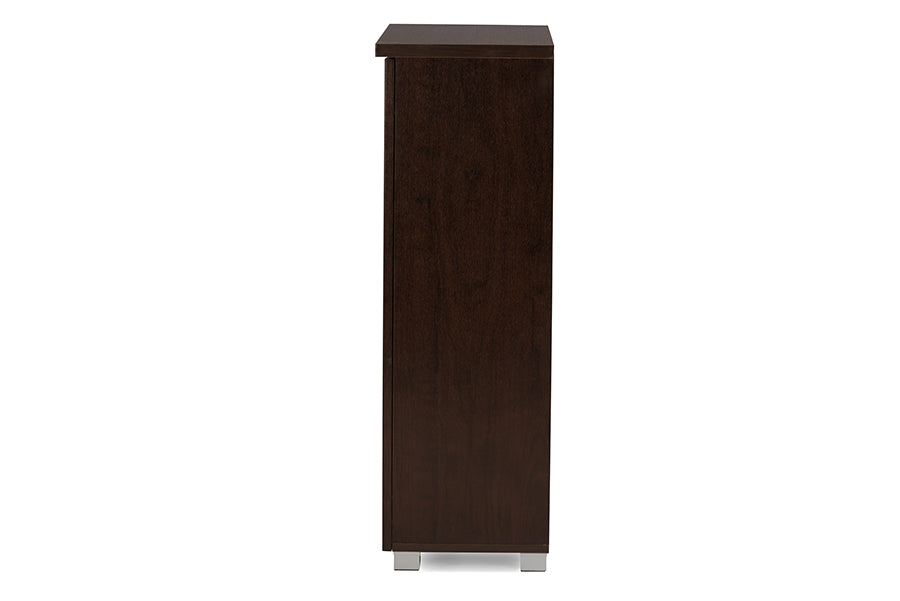 Baxton Studio - Adalwin Shoe Cabinet in Dark Brown - SC863522-Wenge view 4