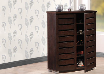 Baxton Studio - Adalwin Shoe Cabinet in Dark Brown - SC863522-Wenge view 5
