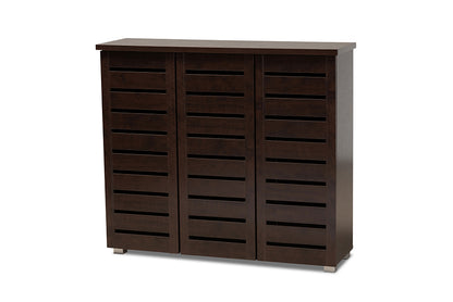 Baxton Studio - Adalwin Shoe Cabinet in Dark Brown - SC863533-Wenge view 1