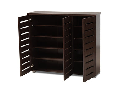 Baxton Studio - Adalwin Shoe Cabinet in Dark Brown - SC863533-Wenge view 3