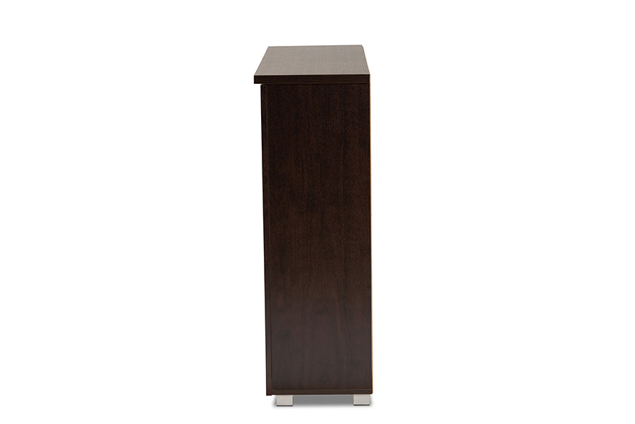 Baxton Studio - Adalwin Shoe Cabinet in Dark Brown - SC863533-Wenge view 4