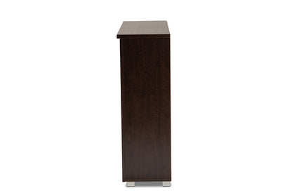 Baxton Studio - Adalwin Shoe Cabinet in Dark Brown - SC863533-Wenge view 4