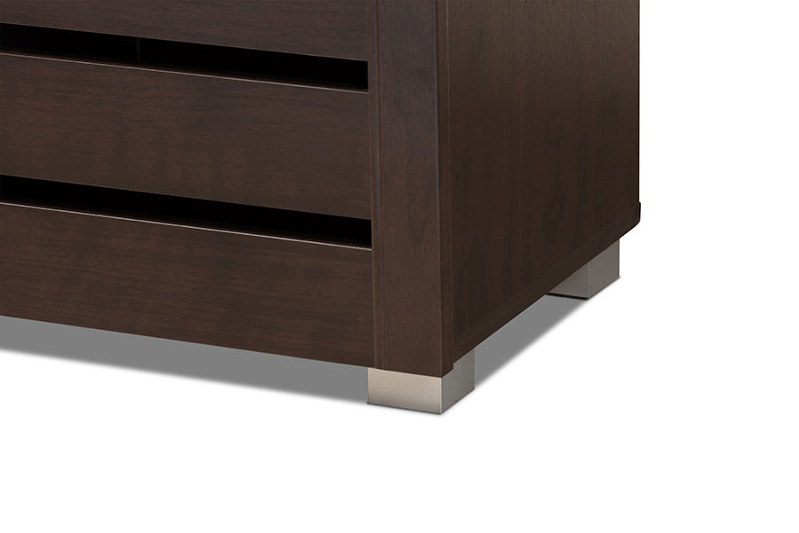 Baxton Studio - Adalwin Shoe Cabinet in Dark Brown - SC863533-Wenge view 5
