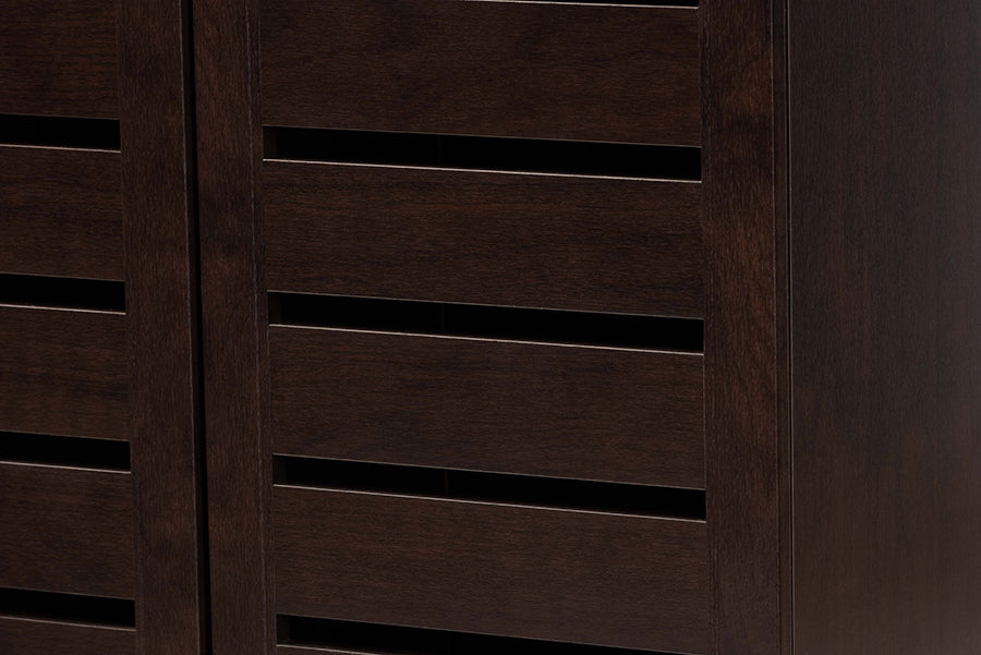Baxton Studio - Adalwin Shoe Cabinet in Dark Brown - SC863533-Wenge view 6