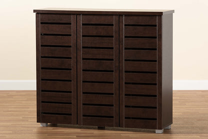 Baxton Studio - Adalwin Shoe Cabinet in Dark Brown - SC863533-Wenge view 7