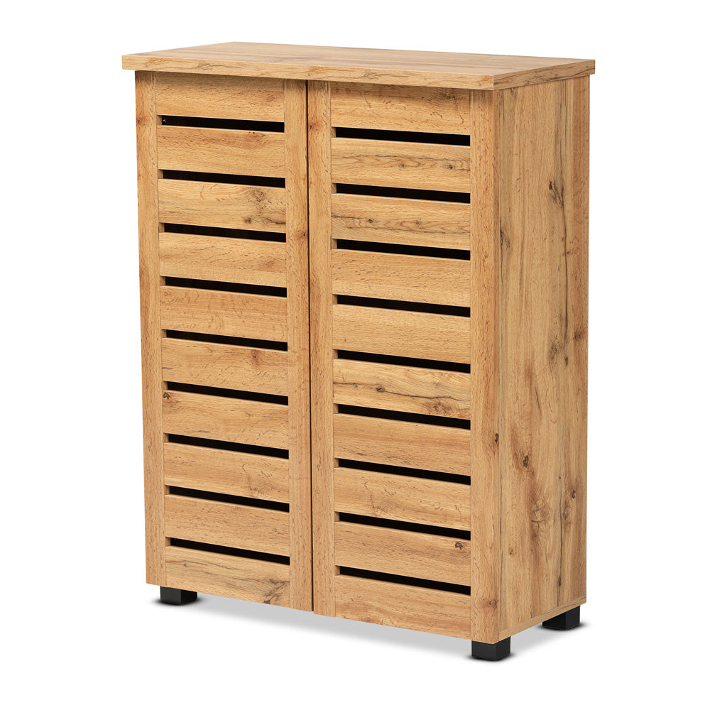 Baxton Studio - Adalwin Shoe Cabinet in Oak Brown - SC863522-Wotan Oak view 1