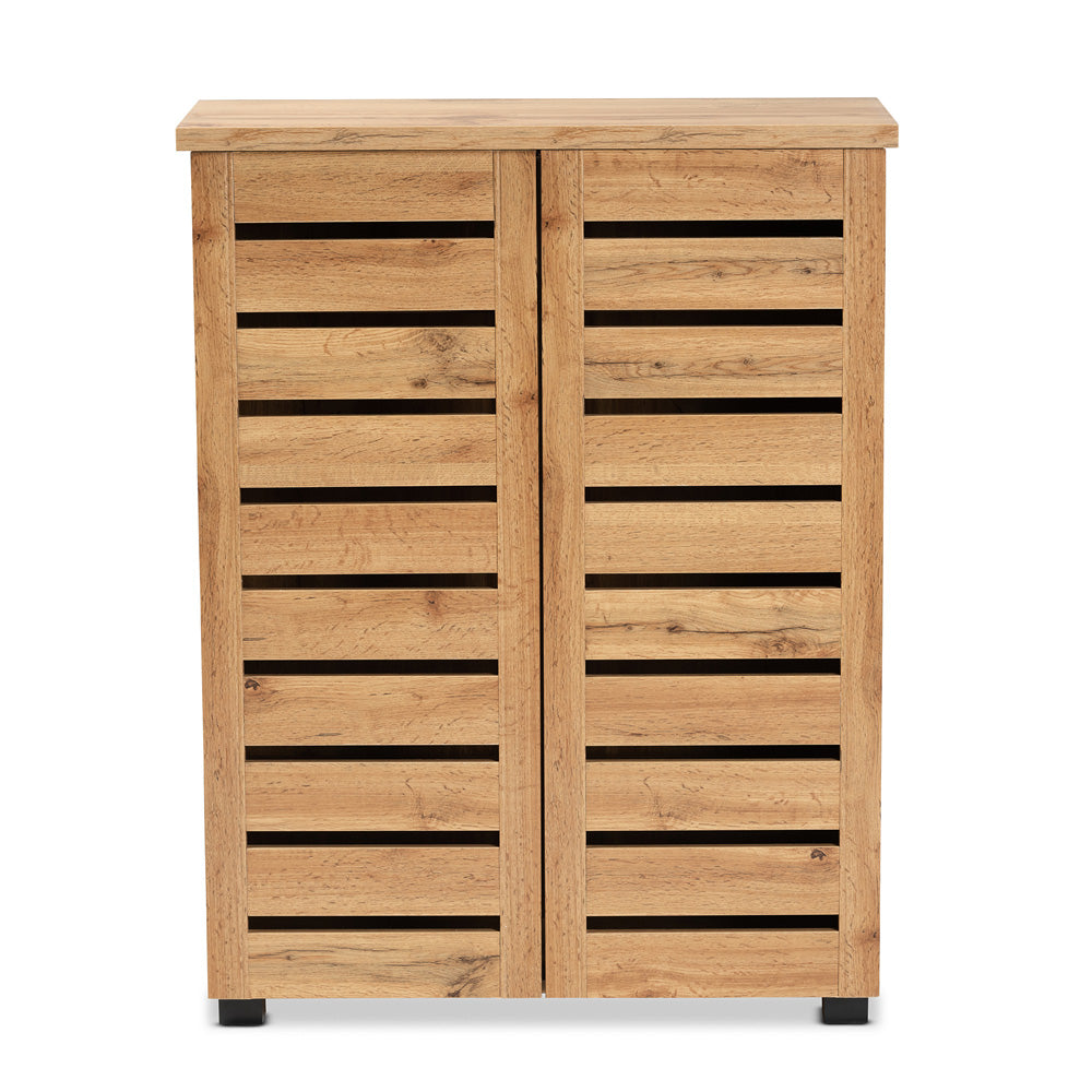 Baxton Studio - Adalwin Shoe Cabinet in Oak Brown - SC863522-Wotan Oak view 3