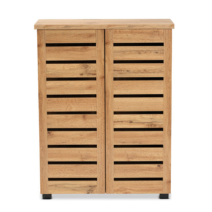 Baxton Studio - Adalwin Shoe Cabinet in Oak Brown - SC863522-Wotan Oak view 3