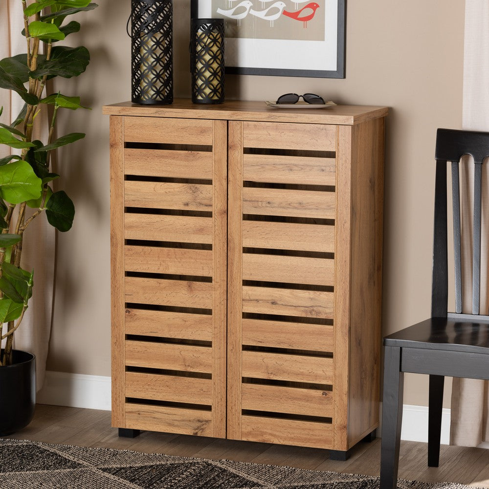 Baxton Studio - Adalwin Shoe Cabinet in Oak Brown - SC863522-Wotan Oak view 7