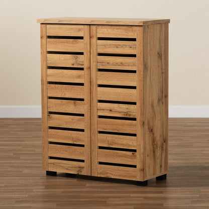 Baxton Studio - Adalwin Shoe Cabinet in Oak Brown - SC863522-Wotan Oak view 9