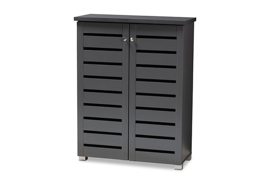 Baxton Studio - Adalwin Shoe Cabinet - SC863522M-Dark Grey-Shoe Cabinet view 1