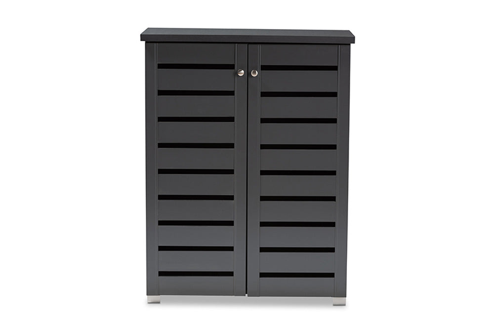Baxton Studio - Adalwin Shoe Cabinet - SC863522M-Dark Grey-Shoe Cabinet view 3