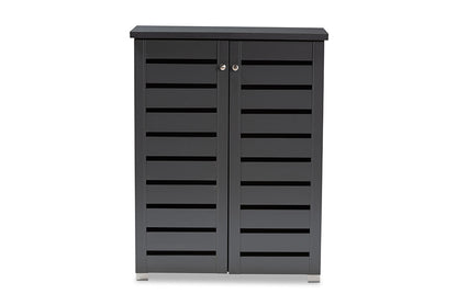 Baxton Studio - Adalwin Shoe Cabinet - SC863522M-Dark Grey-Shoe Cabinet view 3