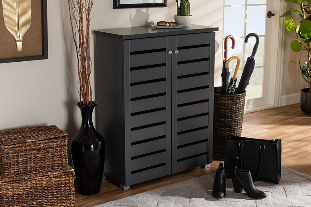 Baxton Studio - Adalwin Shoe Cabinet - SC863522M-Dark Grey-Shoe Cabinet view 8