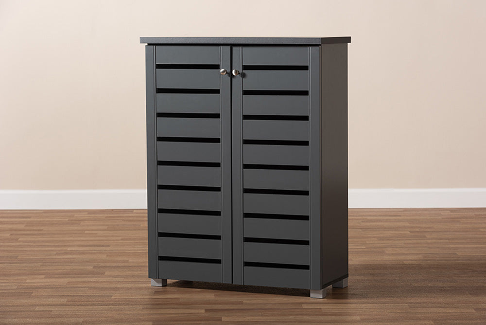 Baxton Studio - Adalwin Shoe Cabinet - SC863522M-Dark Grey-Shoe Cabinet view 9