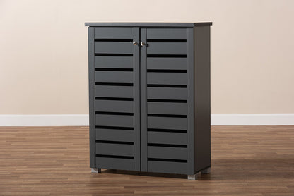 Baxton Studio - Adalwin Shoe Cabinet - SC863522M-Dark Grey-Shoe Cabinet view 9