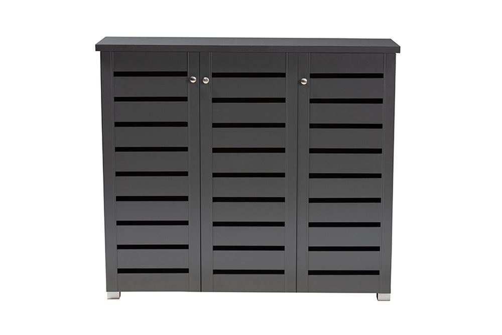 Baxton Studio - Adalwin Shoe Cabinet - SC863533M-Dark Grey-Shoe Cabinet view 3