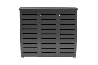 Baxton Studio - Adalwin Shoe Cabinet - SC863533M-Dark Grey-Shoe Cabinet view 3