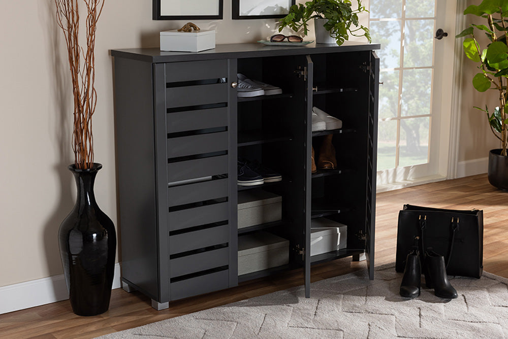 Baxton Studio - Adalwin Shoe Cabinet - SC863533M-Dark Grey-Shoe Cabinet view 5