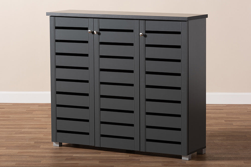 Baxton Studio - Adalwin Shoe Cabinet - SC863533M-Dark Grey-Shoe Cabinet view 9