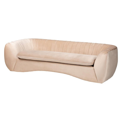 Baxton Studio - Adanna Sofa in Champagne Beige - TSF-7019-Beige Velvet-Sofa view 1
