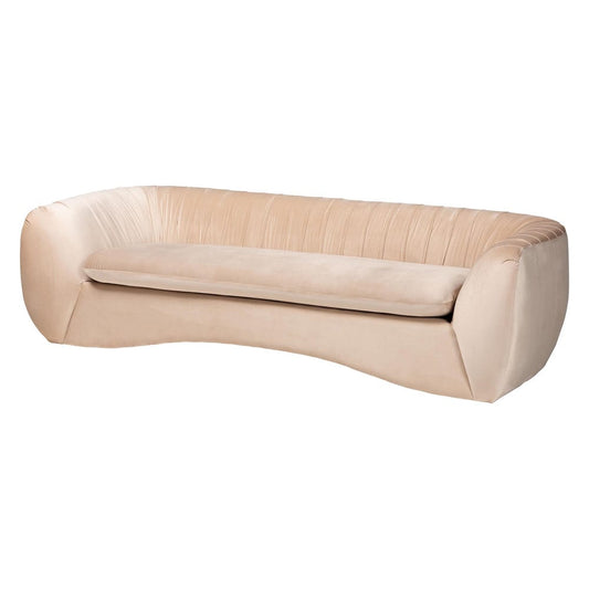 Baxton Studio - Adanna Sofa in Champagne Beige - TSF-7019-Beige Velvet-Sofa view 1