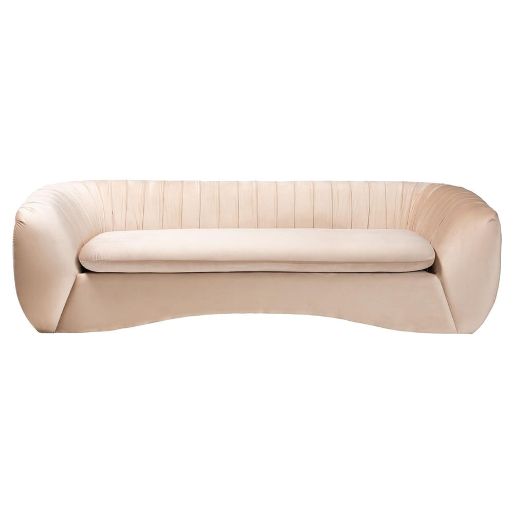 Baxton Studio - Adanna Sofa in Champagne Beige - TSF-7019-Beige Velvet-Sofa view 2