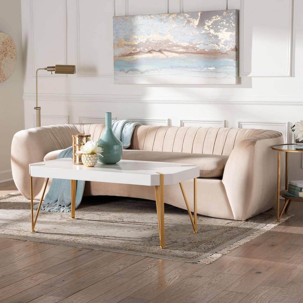 Baxton Studio - Adanna Sofa in Champagne Beige - TSF-7019-Beige Velvet-Sofa view 7