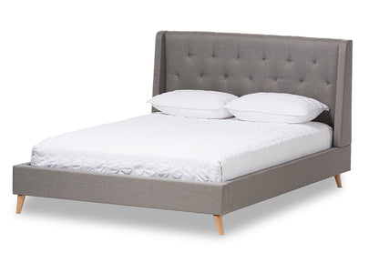 Baxton Studio - Adelaide King Size Bed - CF8862-Light Grey-King view 1