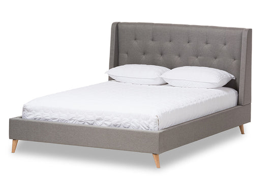 Baxton Studio - Adelaide King Size Bed - CF8862-Light Grey-King view 1