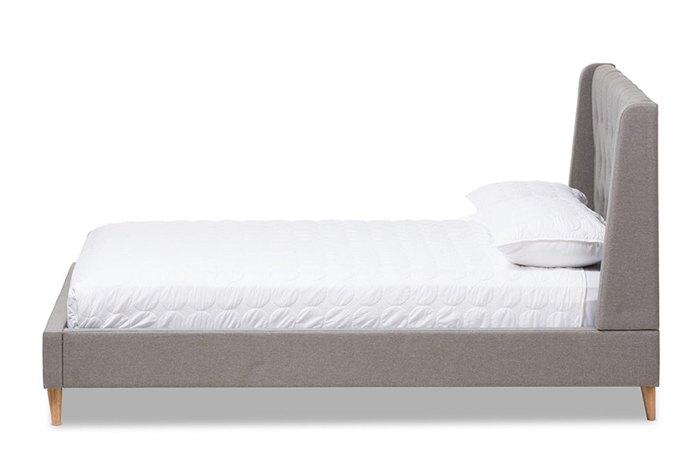 Baxton Studio - Adelaide King Size Bed - CF8862-Light Grey-King view 2