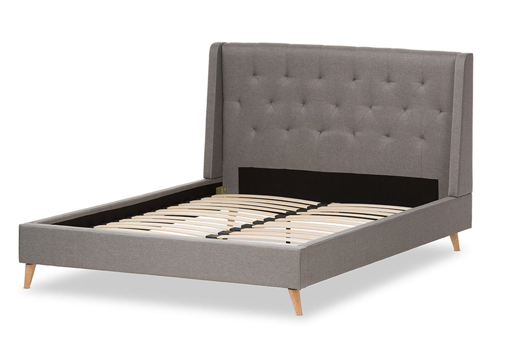 Baxton Studio - Adelaide King Size Bed - CF8862-Light Grey-King view 3