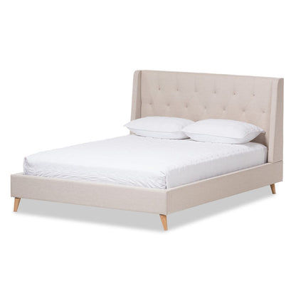 Baxton Studio - Adelaide King Size Bed in Light Beige - CF8862-Light Beige-King view 1