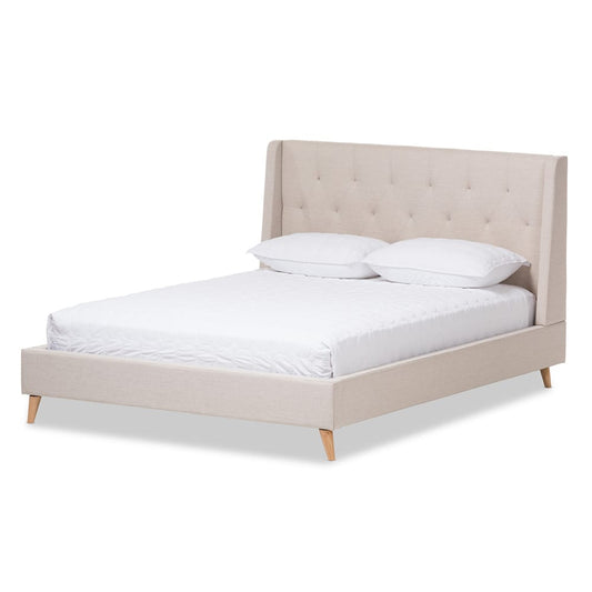 Baxton Studio - Adelaide King Size Bed in Light Beige - CF8862-Light Beige-King view 1