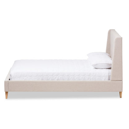 Baxton Studio - Adelaide King Size Bed in Light Beige - CF8862-Light Beige-King view 2