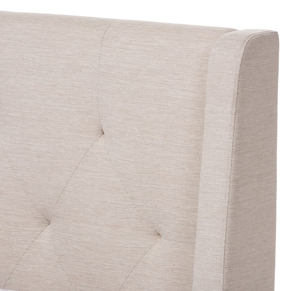 Baxton Studio - Adelaide King Size Bed in Light Beige - CF8862-Light Beige-King view 4