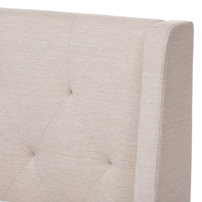 Baxton Studio - Adelaide King Size Bed in Light Beige - CF8862-Light Beige-King view 4