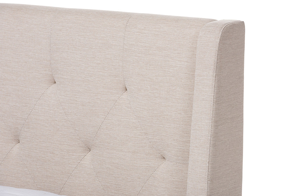 Baxton Studio - Adelaide Queen Size Bed - CF8862-Light Beige-Queen view 4